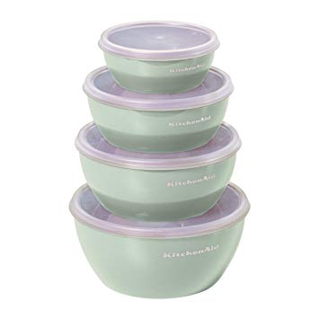 KitchenAid KE176OSPIA Prep Bowls with Lids, Set of 4, Pistachio