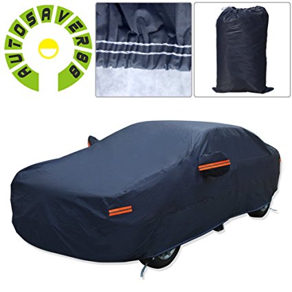 AUTOSAVER88 Car Cover 7 Layers 3XL Hot Welted Seamless PEVA Cotton Lining Snow Dust Waterproof Car-covers with Bag