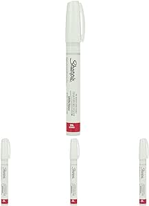 SHARPIE Sanford 35558 Oil-Based Paint Marker, Medium Point, White, 1-Count (Pack of 4)