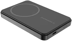 Scosche PBQ5MS2 Portable Phone Charger Compatible w/MagSafe, 5,000mAh Magnetic Wireless Power Bank, Fast Charging w/USB-C Cable, Battery Pack Compatible with Apple iPhone 15/14/13/12/Pro Max, Black