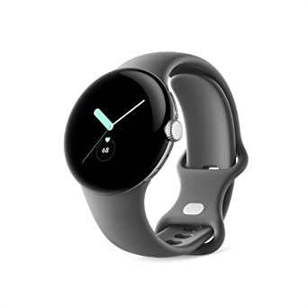 Google Pixel Watch – Android smartwatch with activity tracking – Heart rate tracking watch – Polished Silver Stainless Steel case with Charcoal Active band, LTE