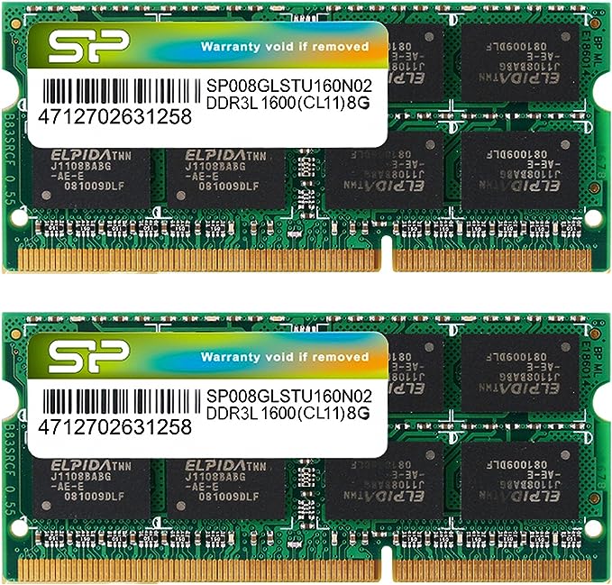 シリコンパワー ノートPC用メモリ 1.35V (低電圧) DDR3L 1600 PC3L-12800 8GB×2枚 204Pin Mac 対応 SP016GLSTU160N22