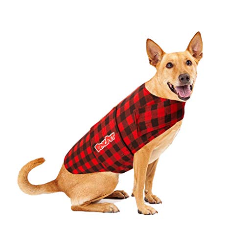 BINGPET Plaid Dog Jacket Calming Vest Calming Wrap, Anti Anxiety and Stress Relief Anxiety Shirt for Thunder, Fireworks