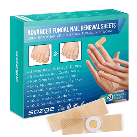 Nail Renewal Sheets [24 Pads], 2-in-1 Purpose, Stops Fungus & Ringworm, Toenails and Fingernails Fungus & Ringworm