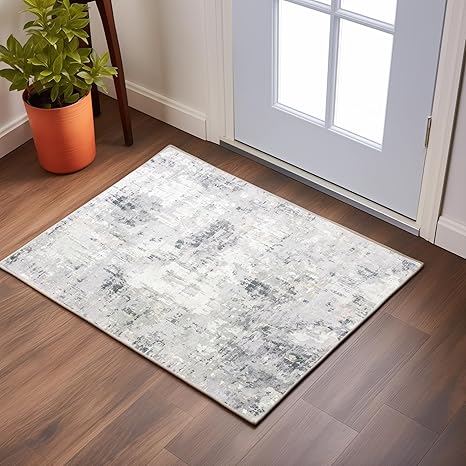 Super Area Accent Rugs Modern Accent Rug for Doorway Entryway Mat - Machine Washable Rug - Crafted in USA - Gray, 2' X 3'