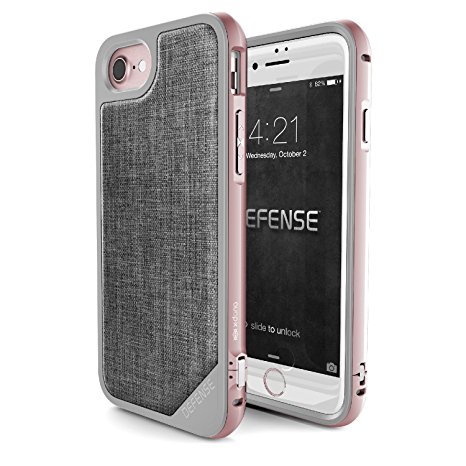 X-Doria Case for iPhone 7 (Defense Lux) Military Grade Drop Tested iPhone Case, TPU & Aluminum Premium Protective iPhone 7 Case (Rose Gold)