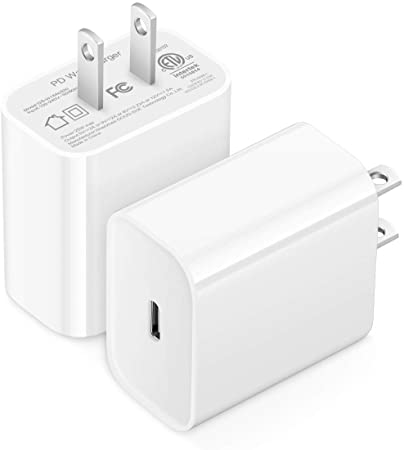 20W USB C Charger for iPhone 12 Fast Charger PD 3.0 Type C Wall Adapter, Compitible with iPhone 12/12 Mini/12 Pro/12 Pro Max, iPad Pro 2020, Google Pixel 5/4/4XL/3, Samsung Galaxy, Kindle (2-Pack)
