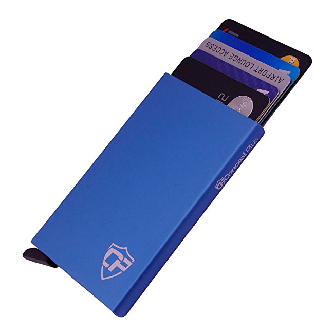 Card Blocr Best Minimalist Wallet | RFID Blocking Aluminum Credit Card Holder for Identity Theft Protection | Front Pocket Wallet Design Fits 4-6 Bank Cards | Slim Wallet Credit Card Case in 7 Colors