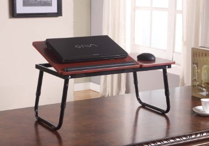 Kings Brand Foldable Adjustable Laptop Stand For Table, Sofa & Bed (Cherry)