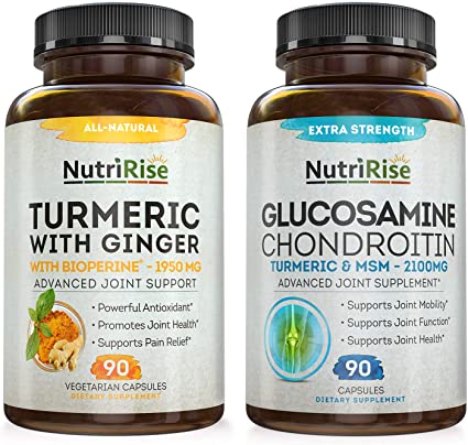 Glucosamine Chondroitin Quercetin   Turmeric with Ginger & BioPerine: Powerful Joint & Bone Health Combo for Back, Knee, Neck & Hand Pain Relief   Immune Support for Women & Men. Gluten-Free & Non-GMO