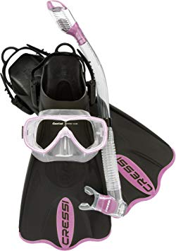 Cressi Light Weight Premium Travel Snorkel Set fo All Family | Palau SAF Set made in Italy