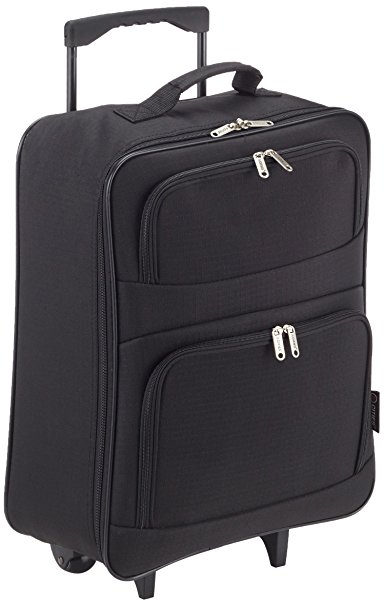5 Cities Foldaway Lightweight Hand Luggage Suitcase, 55 cm, 39 Liters, Black