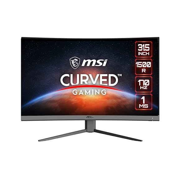 MSI G32CQ4 E2 31.5 Inch WQHD (2560 x 1440px) 170Hz 1ms AMD FreeSync Premium Anti Flicker Low Blue Light HDR Ready Curved Gaming™ Monitor