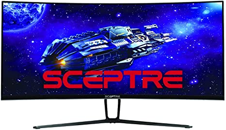 Sceptre 35" UltraWide Curved QHD Monitor 3440 x 1440p up to 120Hz HDR400 99% sRGB 300 Lux PIP PBP Build-in Speakers (C355B-QUN168)