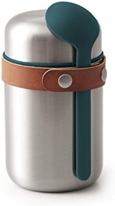 Black Blum Vacuum Insulated Food Flask, Stainless Steel Ocean, 9 x 9 x 16 cm