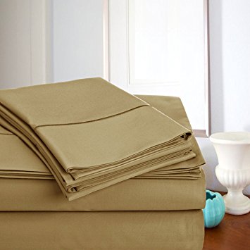 MEGA SALE TODAY Luxury Sheets On Amazon-Highest Quality! Luxury 800 Thread count 100% Egyptian Cotton Ultra Soft Sheet Set, Queen - Wheat