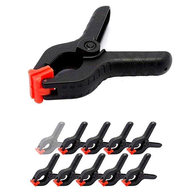 PARTYSAVING 10 pcs 3.5 Inch Spring Clamps with Premium Nylon (1.5-inch jaw opening, 1 .25-inch throat depth) APL1320