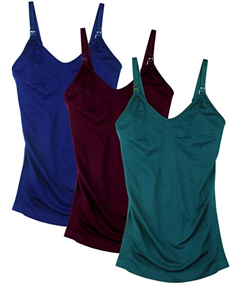 Daisity Womens Maternity Nursing Tank Cami for Breastfeeding with Adjustable Straps