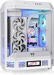 Thermaltake The Tower 600 Snow Mid-Tower ATX Case; 3 Tempered Glass Panels; Hidden-Connector Motherboard Support; Rotational PCI-e Slots; CA-1Z1-00M6WN-00; 3 Year Warranty