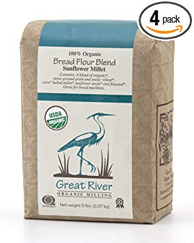 Great River Organic Milling, Bread Flour Blend, Sunflower Millet Blend, Stone Ground, Organic, 5-Pounds (Pack of 4)