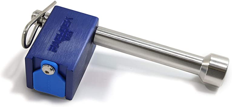 PACLOCK's UCS-80A-250 Trailer Hitch Lock, Buy American Act Compliant, Blue Anod. Alum, High Security 6-Pin Cylinder, 1 Lock Keyed to a Number U-Pick! w/ 2 Keys, Hidden Shackle