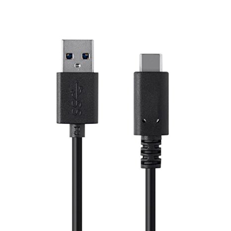 USB Type C Cable, RolliCable USB 3.1 USB-C to USB A USB 3.0 Male 56k ohm resistor 3.3ft/1m Data Charging Cord Reversible Design for Apple Macbook 12 Inch, LG G5, Nexus 5X 6P, HTC 10 and More, Black