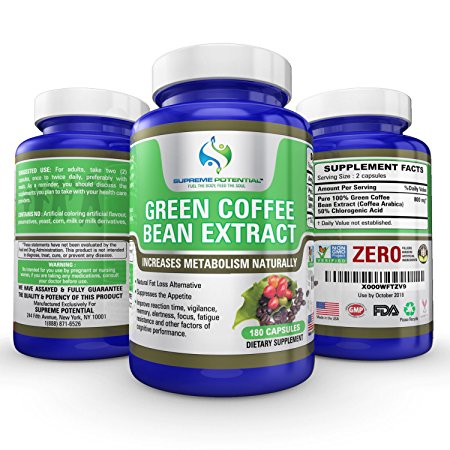 Supreme Potential Green Coffee Bean Extract - 180 Capsules