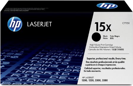 HP 15X (C7115X) Black High Yield Original LaserJet Toner Cartridge