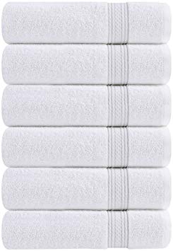 Utopia Towels Premium White Hand Towels - 100% Combed Ring Spun Cotton, Ultra Soft and Highly Absorbent, 700 GSM Exrta Large Thick Hand Towels 16 x 28 inches, Hotel & Spa Quality Hand Towels (6-Pack)