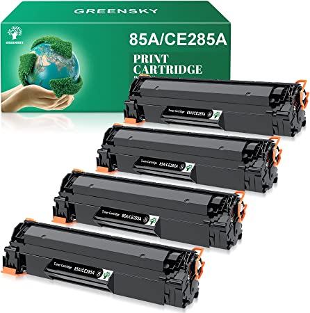 GREENSKY Compatible Toner Cartridges Replacement for HP 85A CE285A for HP Laserjet Pro P1102W P1109W M1212NF M1217NFW Printer (Black, 4-Pack)