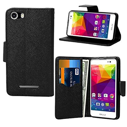 BLU Advance 5.0 case, Miady PU Leather Wallet Case for BLU Advance 5.0 Phone - Black