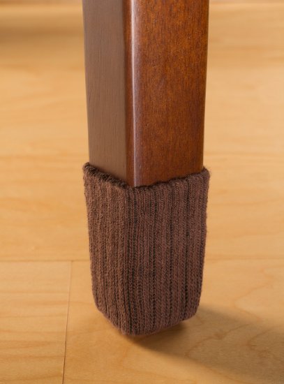 SmallChocolate Brown-Chair Leg Floor Protector Pads - 8 Pack Furniture Socks