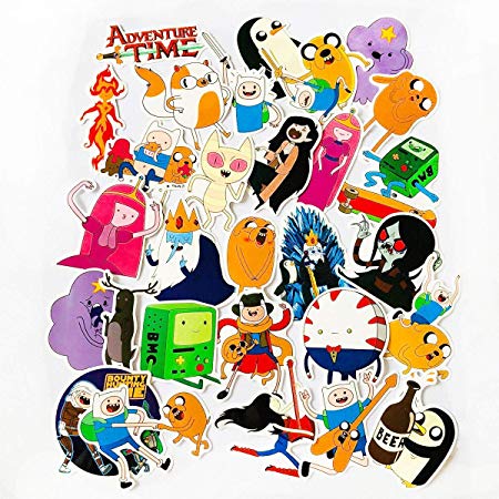 ZUIYIJIANGNAN Kids Stickers Adventure Time Anime Stickers 29 PCS Pack Vinyl Waterproof Motorcycle Luggage Bycircle Water Bottle Skateboards Snowboard Decals (Adventure Time)