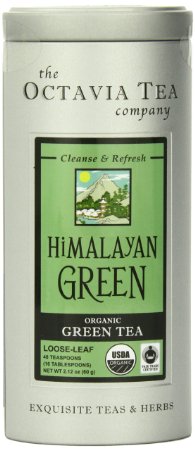 Octavia Tea Himalayan Green (Organic, Fair Trade Certified Green Tea) Loose Tea, 2.12 Ounce Tin