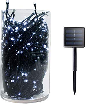 Gr8buy Solar Outdoor Fairy String Lights with 72ft / 200 LED for Patio Garden Tree Bedroom Holiday Decoration, 8 Twinkling Mode Starry Lights with 1200mA Battery