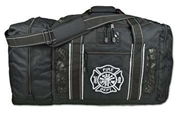 Newly Redesigned Lightning X Firefighter Fireman Quad-vent Turnout Gear Bag w/ Helmet Compartment, Mesh Vents & Maltese Cross for First Responder