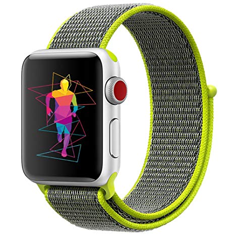 INTENY Sport Band for Apple Watch 38mm 40mm 42mm 44mm, Soft Lightweight Breathable Nylon Sport Loop Replacement Strap for iWatch Apple Watch Series 4, Series 3, Series 2, Series 1