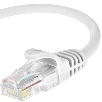 Mediabridge Cat5e Ethernet Patch Cable 100 Feet - RJ45 Computer Networking Cord - White - Part 31-299-100B