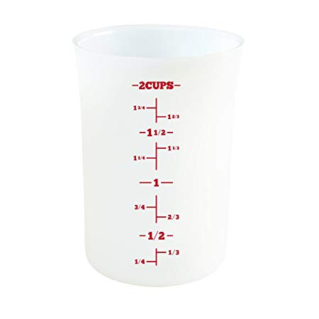 Cake Boss Countertop Accessories 2-Cup Flexible Silicone Measuring Cup, White