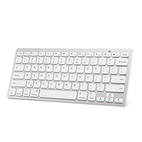 Anker Bluetooth Ultra-Slim Keyboard for iPad Air 2 / Air, iPad Pro, iPad mini 4 / 3 / 2 / 1, iPad 4 / 3 / 2, Galaxy Tabs and Other Mobile Devices (White)