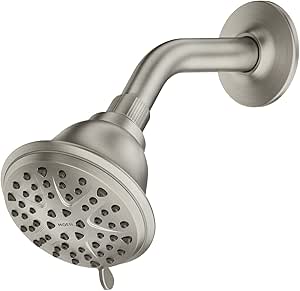 Attune Spot Resist Brushed Nickel 8-Function Wall Mount Fixed Showerhead, 218W0SRN