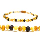 Premium Baltic Amber Teething Necklace for Baby Raw Multi - FTIR Tested