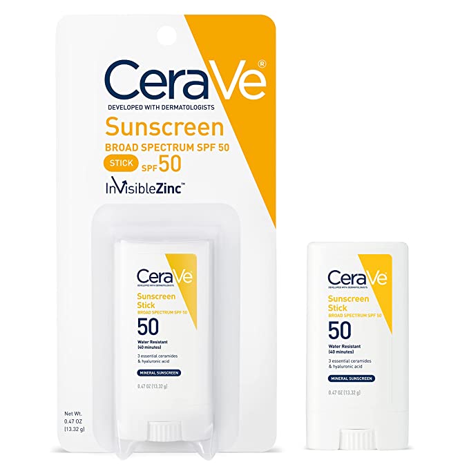 CeraVe Sunscreen Stick SPF 50 | 0.47 Ounce | Mineral Sunscreen for Kids & Adults | Packaging May Vary