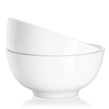 DOWAN 22 Ounce Porcelain Soup Bowls - 2 Packs, White