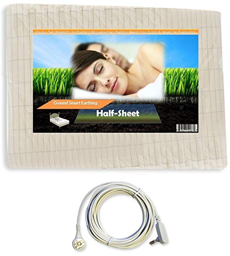 Ground Smart Earthing Half Sheet 1/2 - Fits ALL Bed Sizes King Queen Full Twin Single - Universal Earthing Grounding For Personal Grounding During Sleep