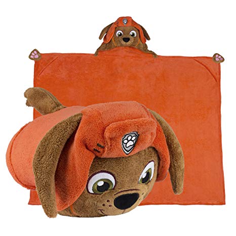 Comfy Critters Paw Patrol Blanket – Zuma – Kids Huggable Pillow and Blanket Perfect for Pretend Play, Travel, nap time.