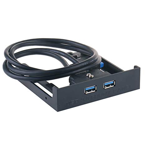 WANLONGXIN WLX-3508 3.5 inch USB 3.0 Front Panel Floppy disk bay with 2 Port USB 3.0 Hub (20 Pin Connector & 2ft Adapter Cable)