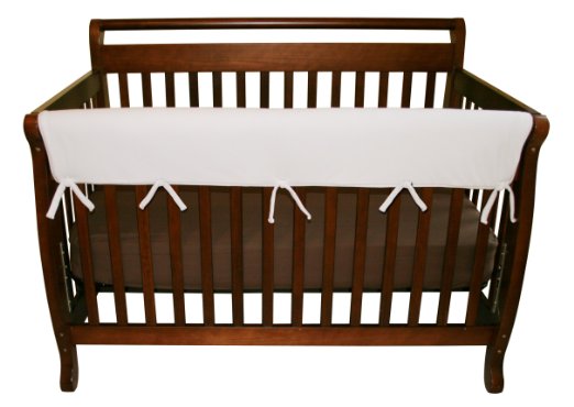 Trend Lab Fleece CribWrap Rail Cover for Long Rail, White, Wide for Crib Rails Measuring up to 18" Around!