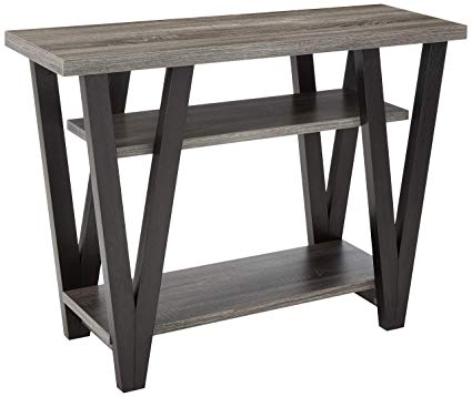 Coaster 705399-CO 2 Shelf Console Table, Antique Grey/Black