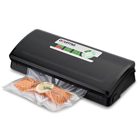 Gourmia GVS425 - Vacuum Sealer - 7 Function Customizable Vacuum Sealer - Preserve & Store or Vacuum for Sous Vide - Dry, Moist, Delicate or Soft Food - Includes Roll of Vacuum Bags